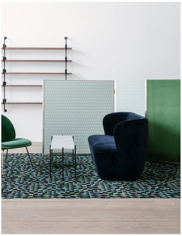 Blue vevelt sofa